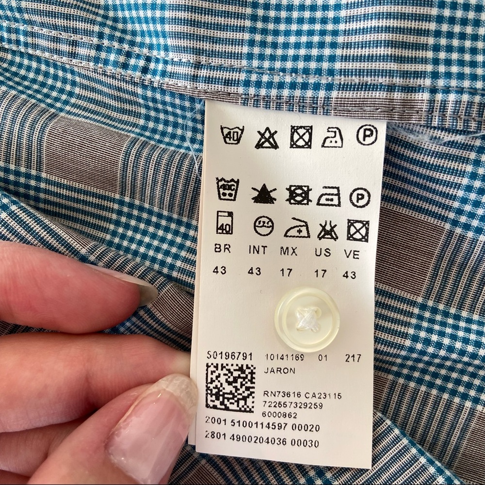 Hugo Boss Plaid Button-Down - Picture 6 of 9